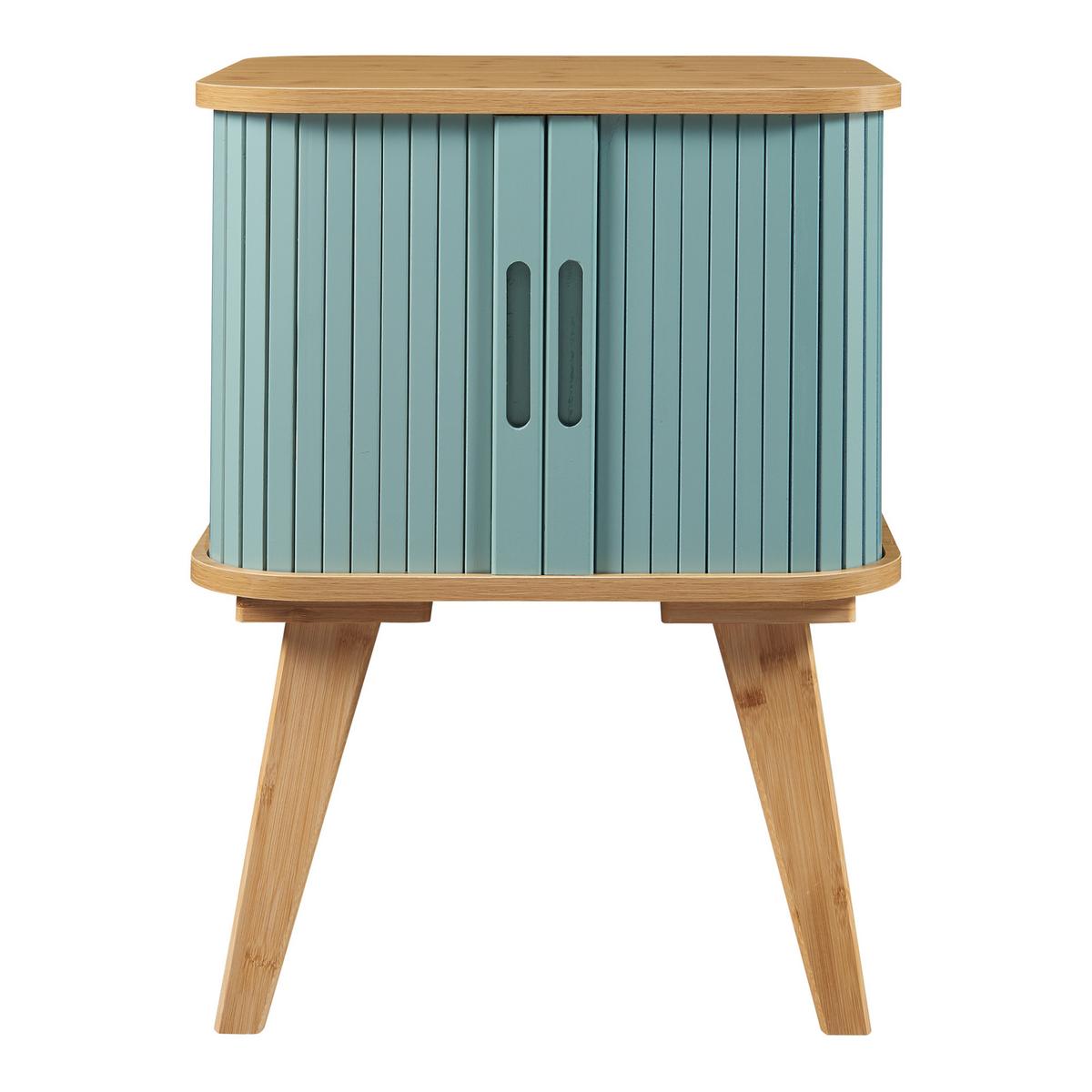 BEISTELLTISCH Tysvær - Blau/Naturfarben, Holz/Holzwerkstoff (45/45/58.5cm) - [en.casa]