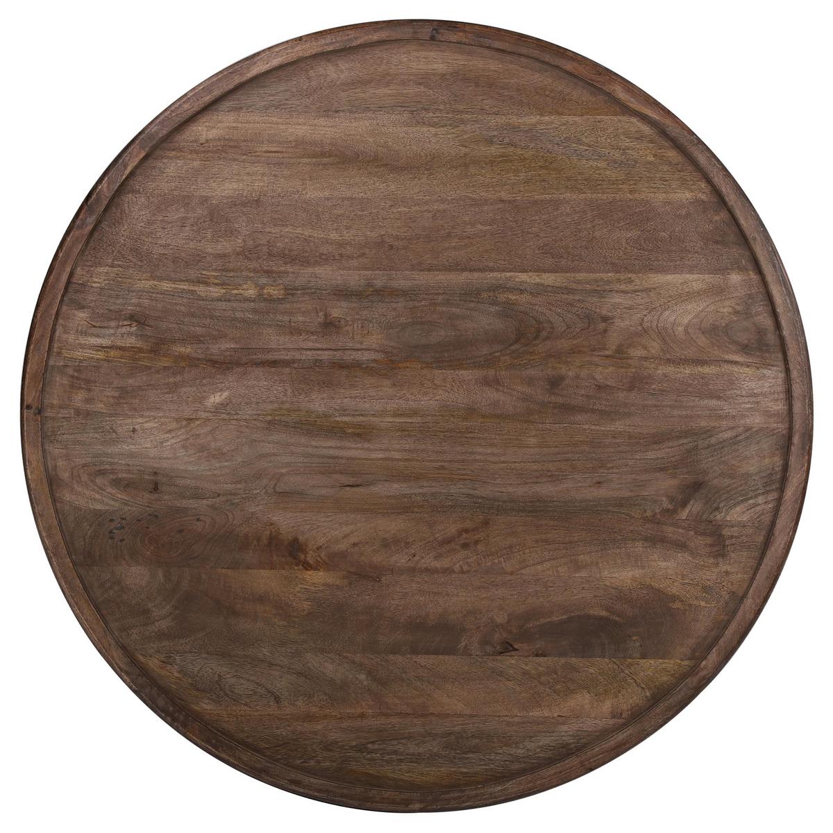 COUCHTISCH Ø100x45 cm rund Natur handgefertigt aus Mangoholz - Braun, Holz (100/100/45cm) - WOMO-DESIGN
