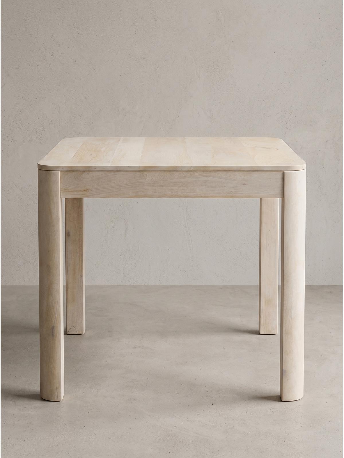 ESSTISCH CHARENTE, Mango Massivholz, handgefertigt, Weiß-Mango, 80 x 80 x 76 cm - Beige/Weiß, Holz (80/80/76cm) - KADIMA DESIGN