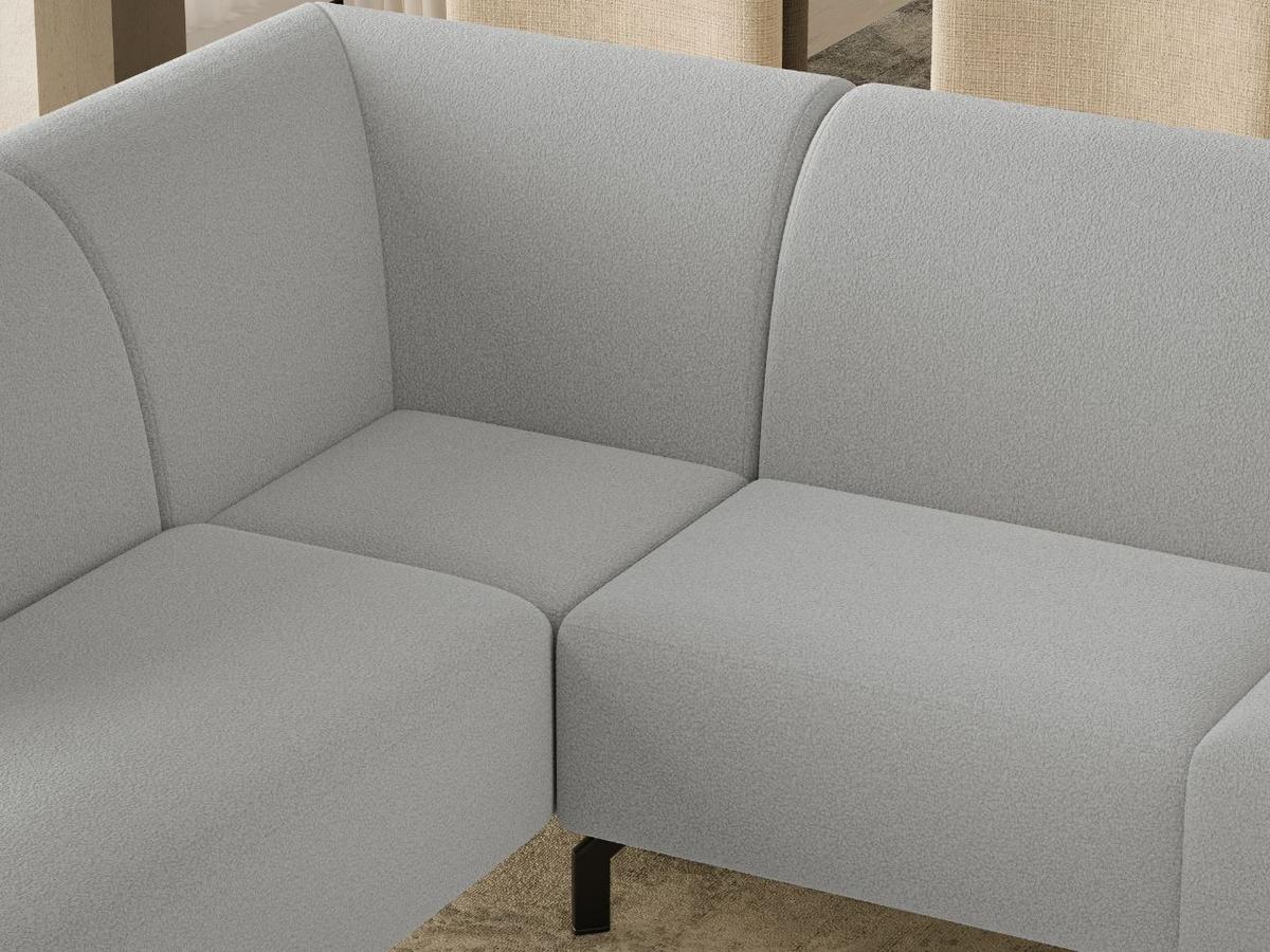 ECKSOFA Regento Grau Links - Schwarz/Grau, Holz/Textil (277/218cm) - Graingold