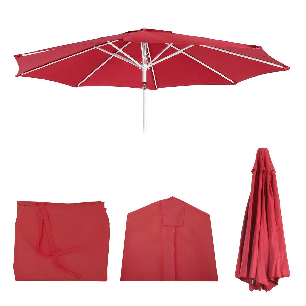 ERSATZ-BEZUG FÜR SONNENSCHIRM I Rot - Rot, Textil (270/270cm) - MCW