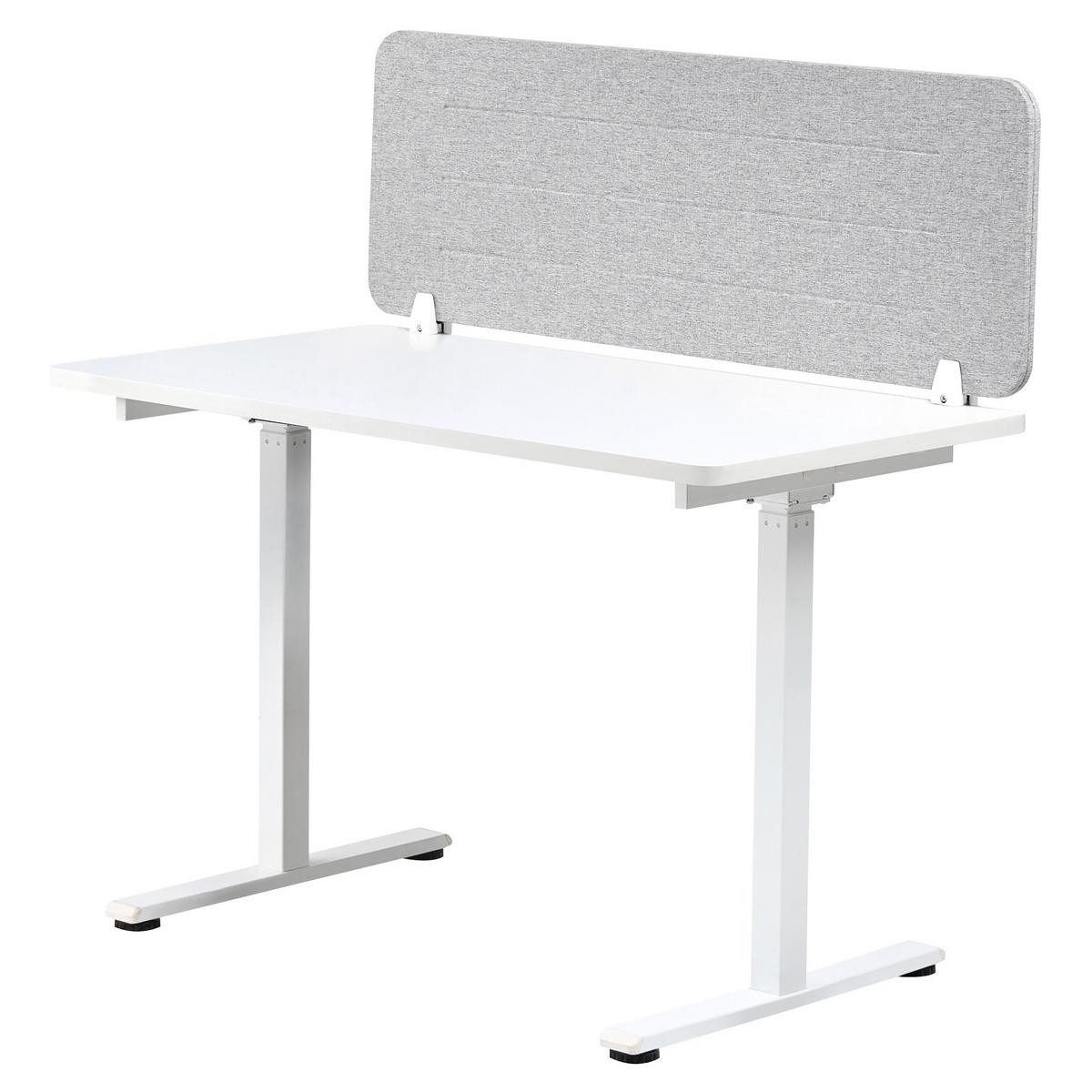 SCHREIBTISCHTRENNWAND 120/40 cm Hellgrau Ziggy - Hellgrau, Textil (120/40/2cm) - Beliani