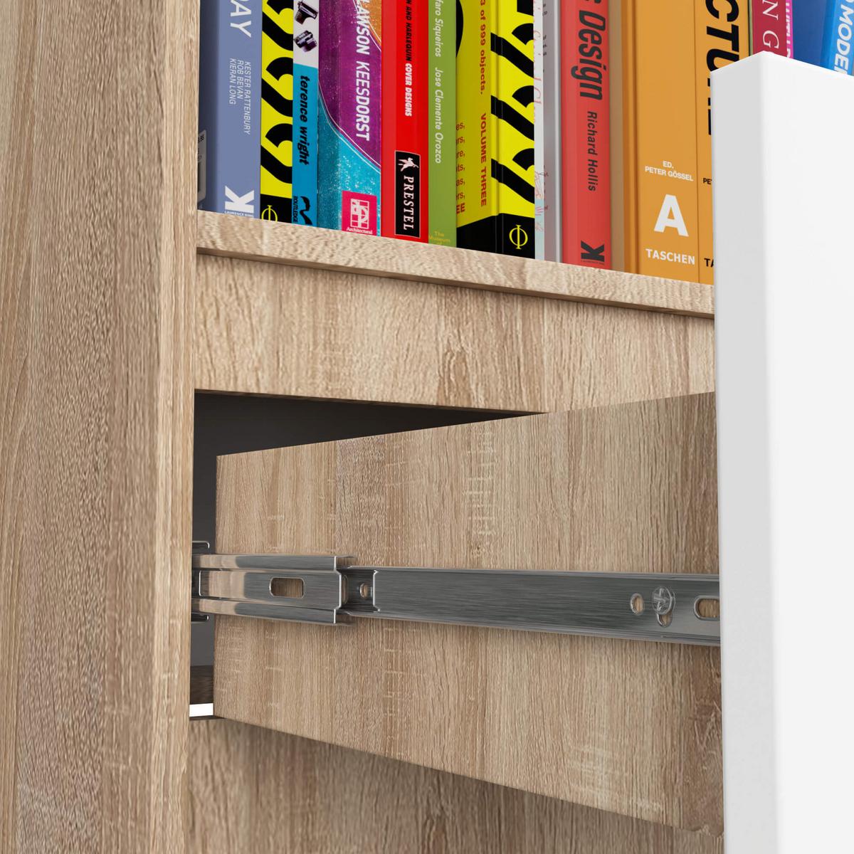 STANDREGAL Eiche Sonoma, Weiß 180/60/35 - Weiß, Holzwerkstoff (60/180/35cm) - RAUMHIRSCH FURNITURE
