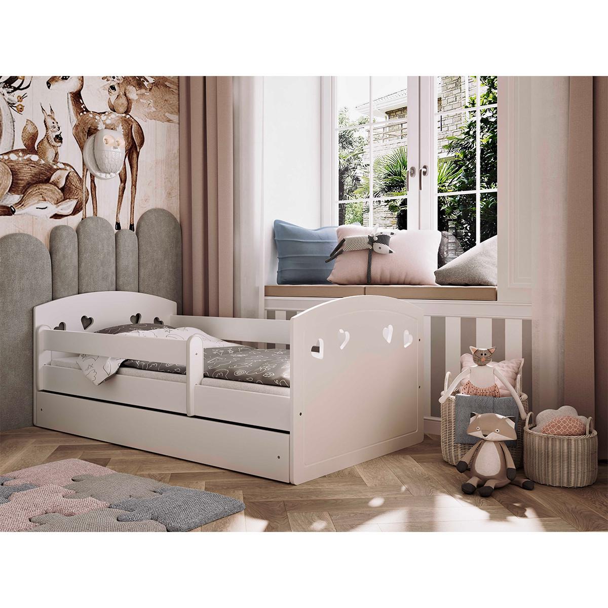 KINDERBETT 80/160 Julia Weiß - Weiß, Holzwerkstoff (80/160cm) - Petits-meubles