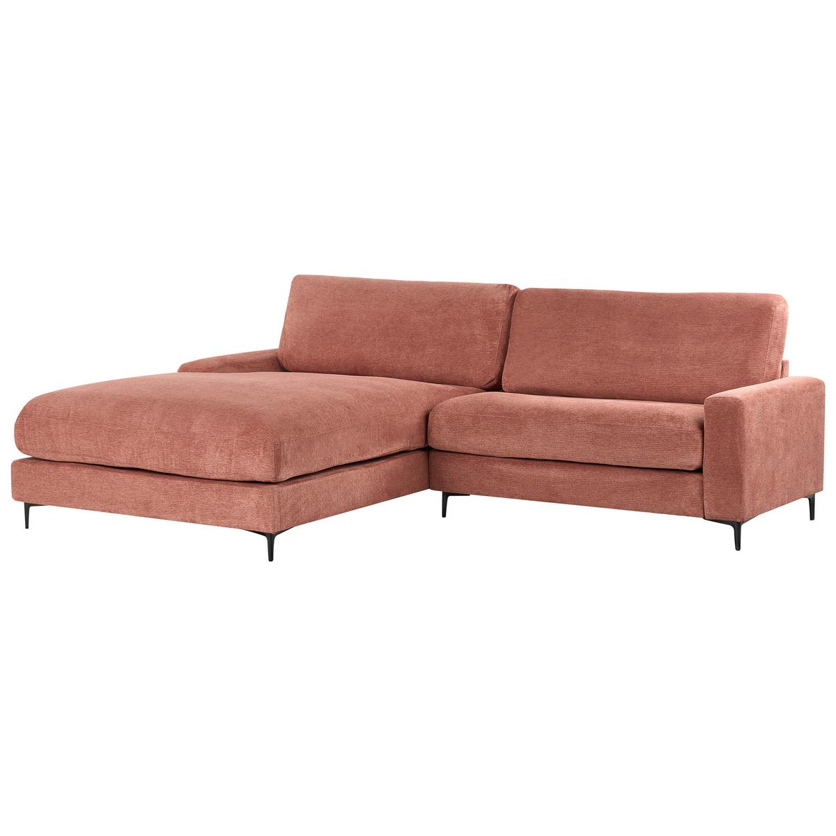 ECKSOFA 3-Sitzer Stoff Rot rechtsseitig Maloy - Rot, Textil (272/189cm) - Beliani