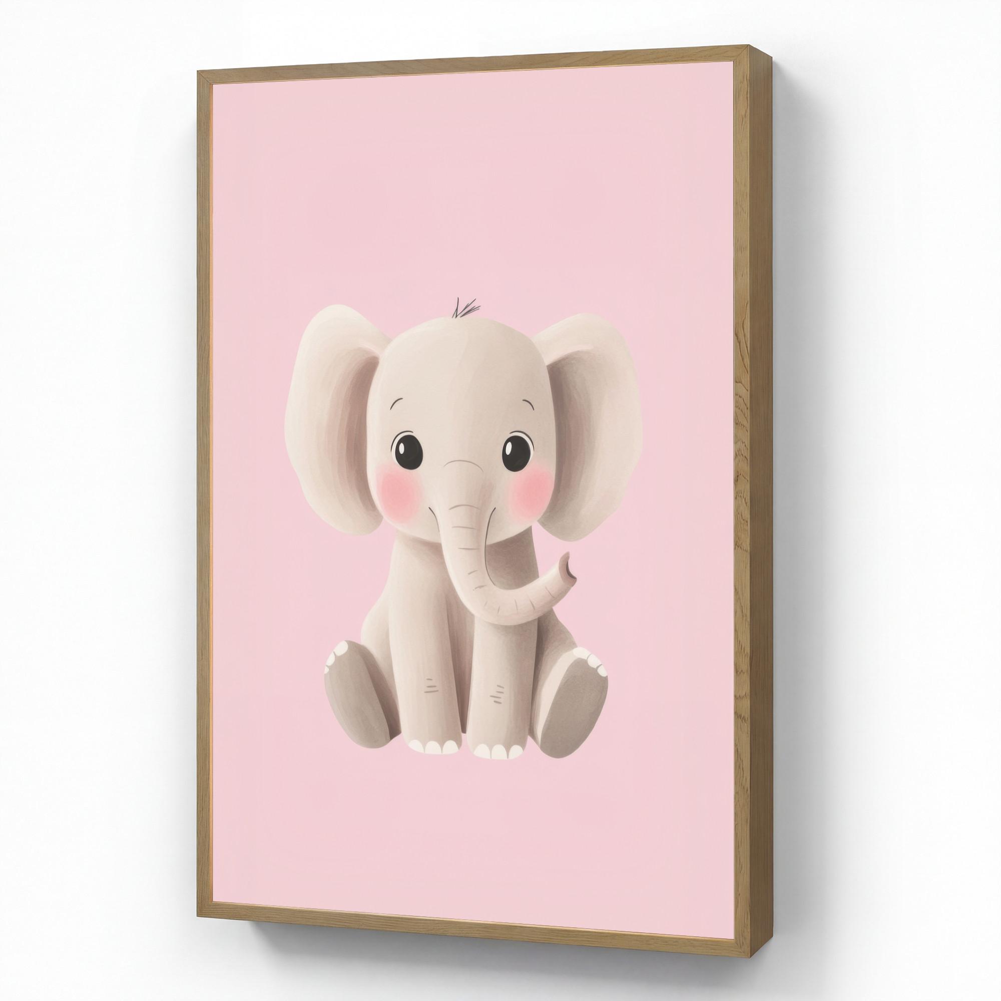 NACHTTISCHLAMPE MIT AKKU Elefant - Baby - Rosa - Cartoon 60x90 cm - Rosa, Holzwerkstoff (8/60/90cm) - OnlyWow