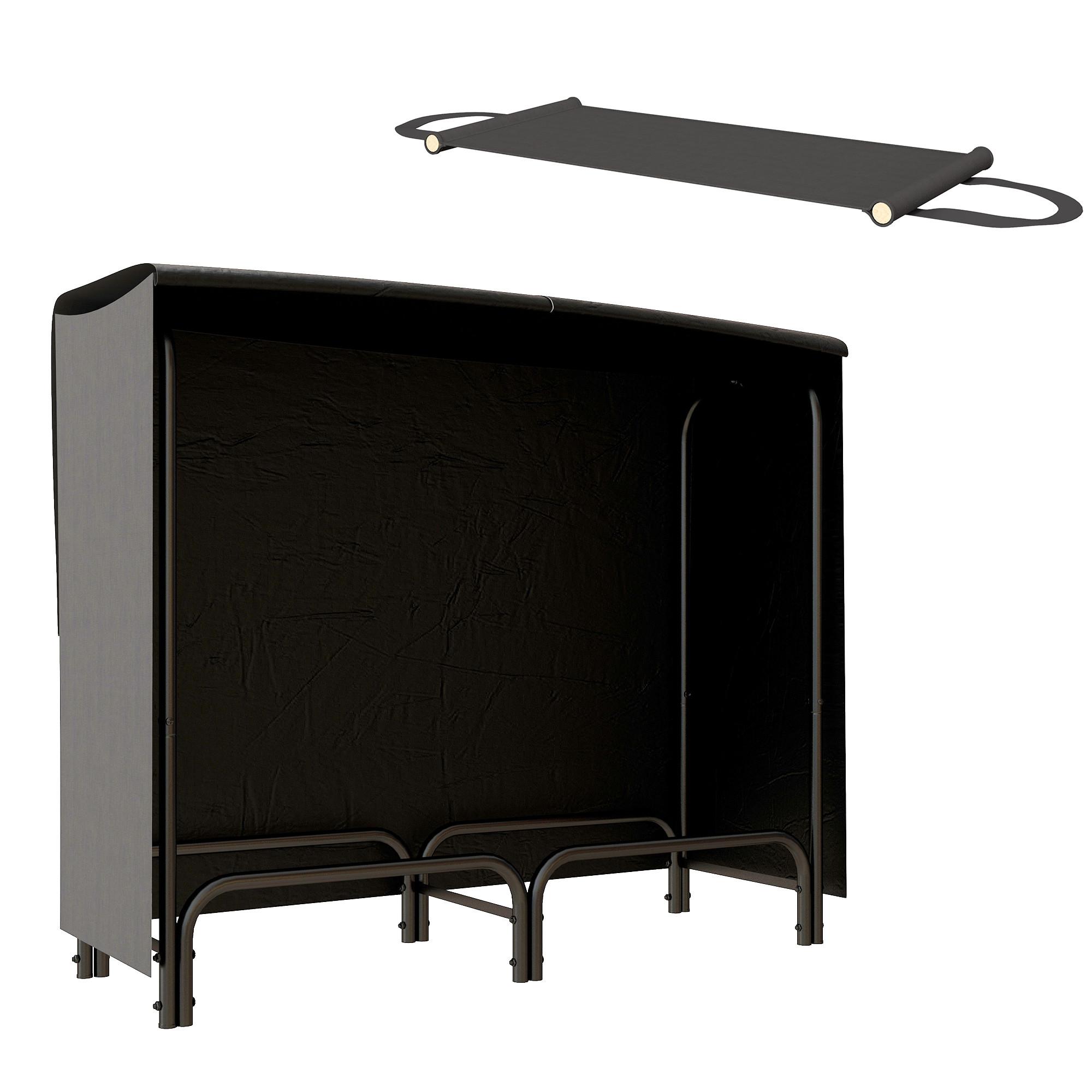 KAMINHOLZREGAL bis 150 kg - Schwarz, Metall (36/99/120cm) - Outsunny
