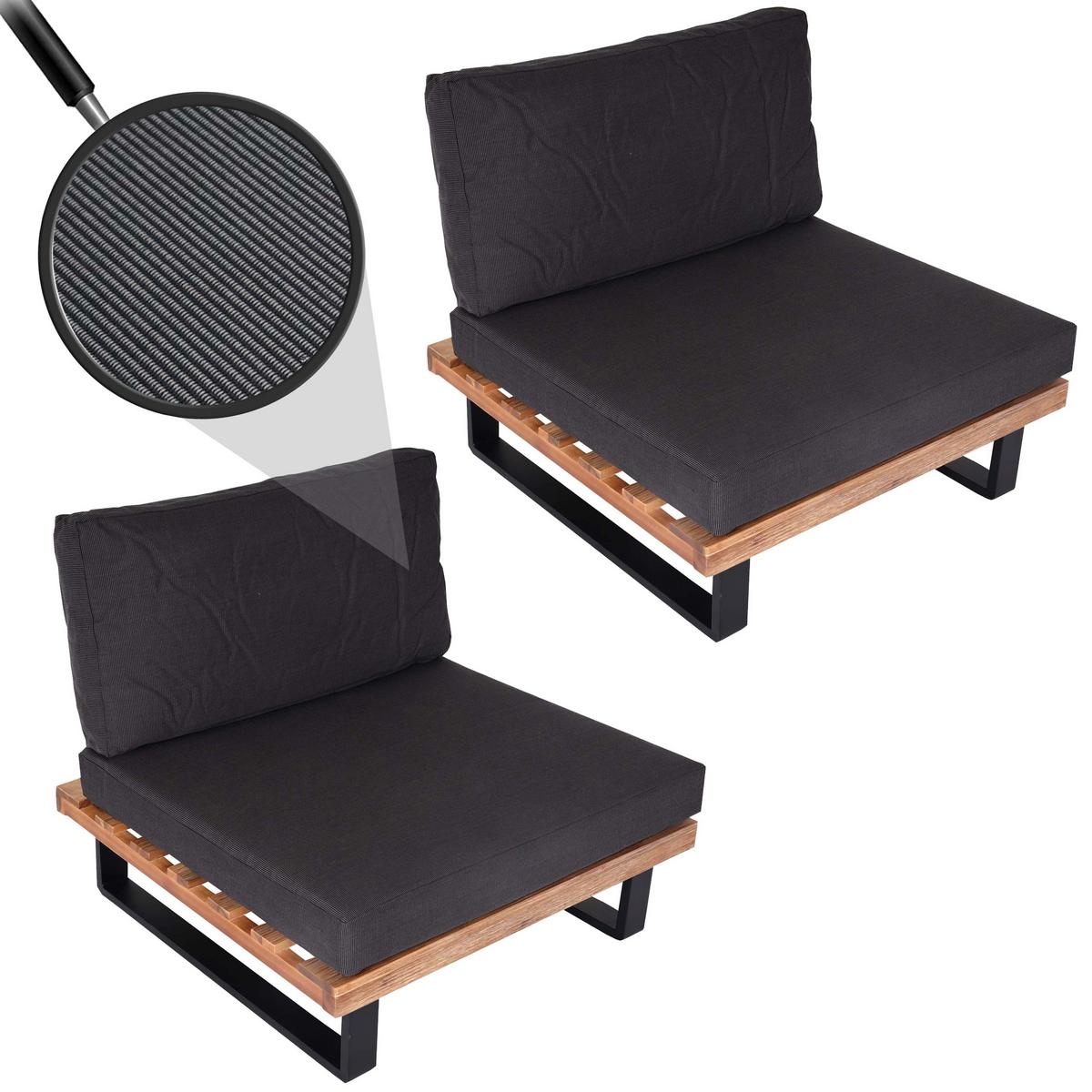 LOUNGE-SESSEL Schwarz, Beige, Anthrazit - Beige/Anthrazit, Holz (82/75/82cm) - MCW