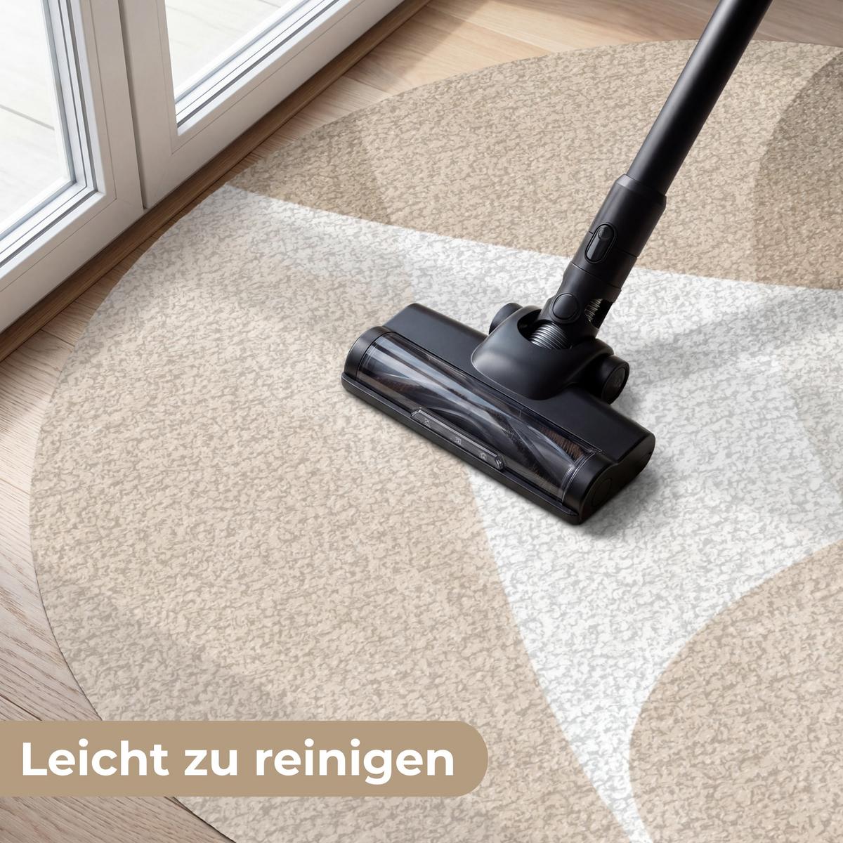 FUSSMATTE Glatte Oberflächen - Harmonisch - Wellenförmig Schmutzfangmatte 120x120 cm - Beige, Kunststoff (120/0.4cm) - MuchoWow