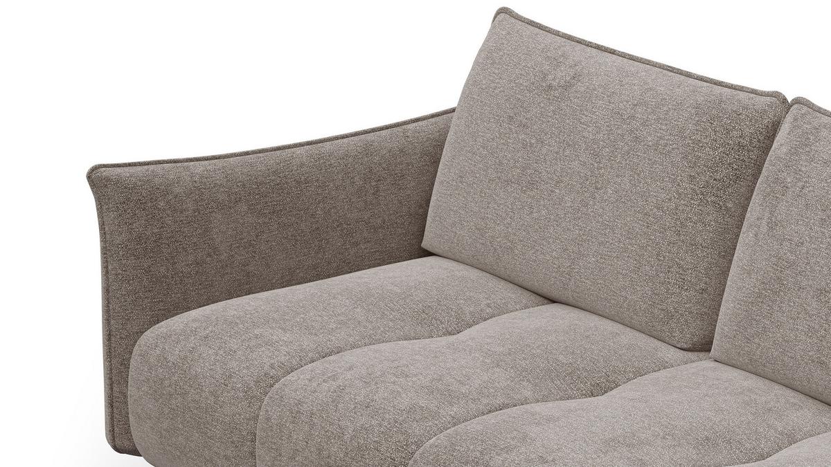 SOFA AERA 2,5-Sitzer, dunkelbeige - Beige/Schwarz, Holz/Textil (187/89/96cm) - Wozimo