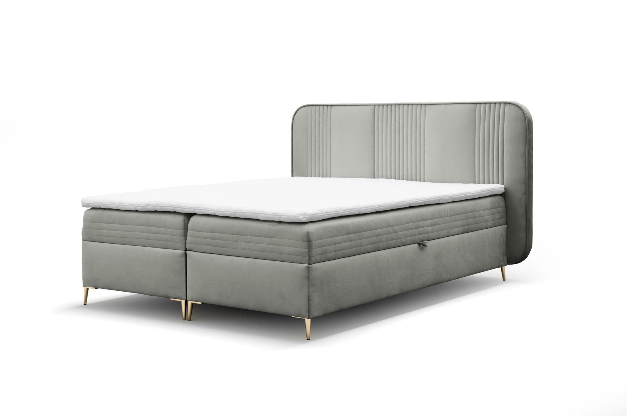 BOXBETT Alize - Grau, Holzwerkstoff/Textil (140/200cm) - Fun Möbel