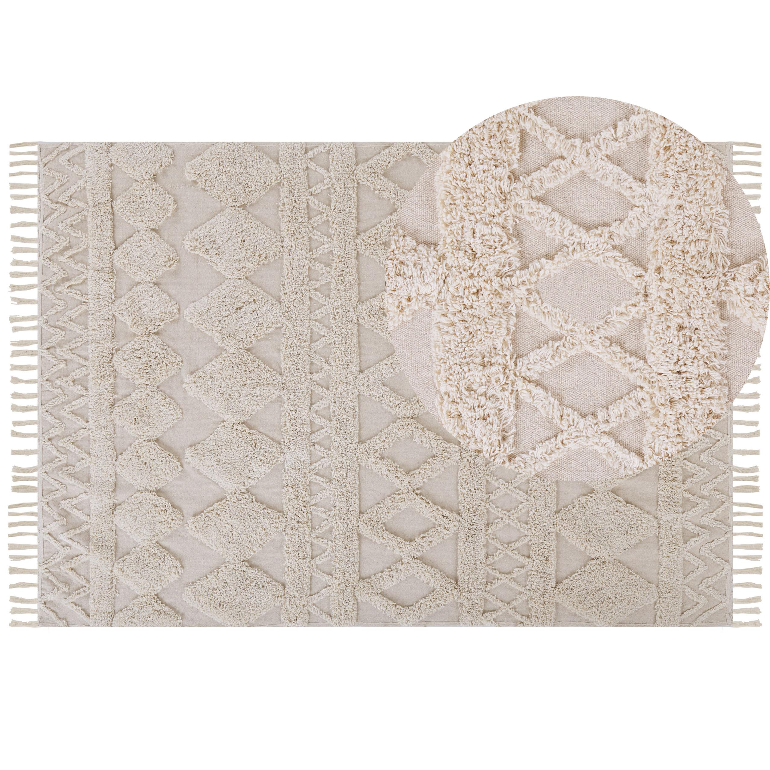 KURZFLOR-TEPPICH Didim 230/160 cm - Beige, Textil (160/230cm) - Beliani