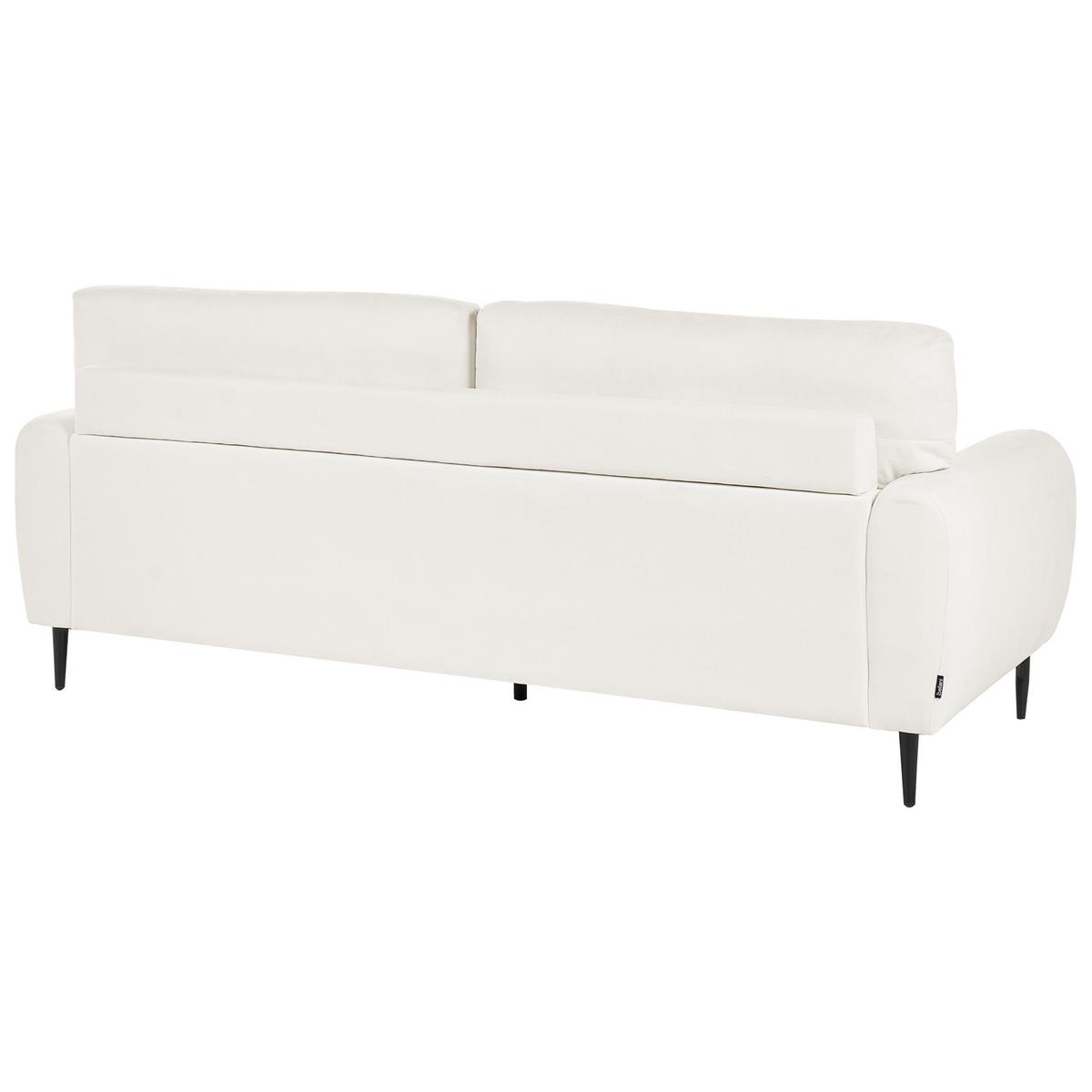 3-SITZER-SOFA Chenillegewebe Cremeweiß Skaro - Creme, Textil (214/87/89cm) - Beliani