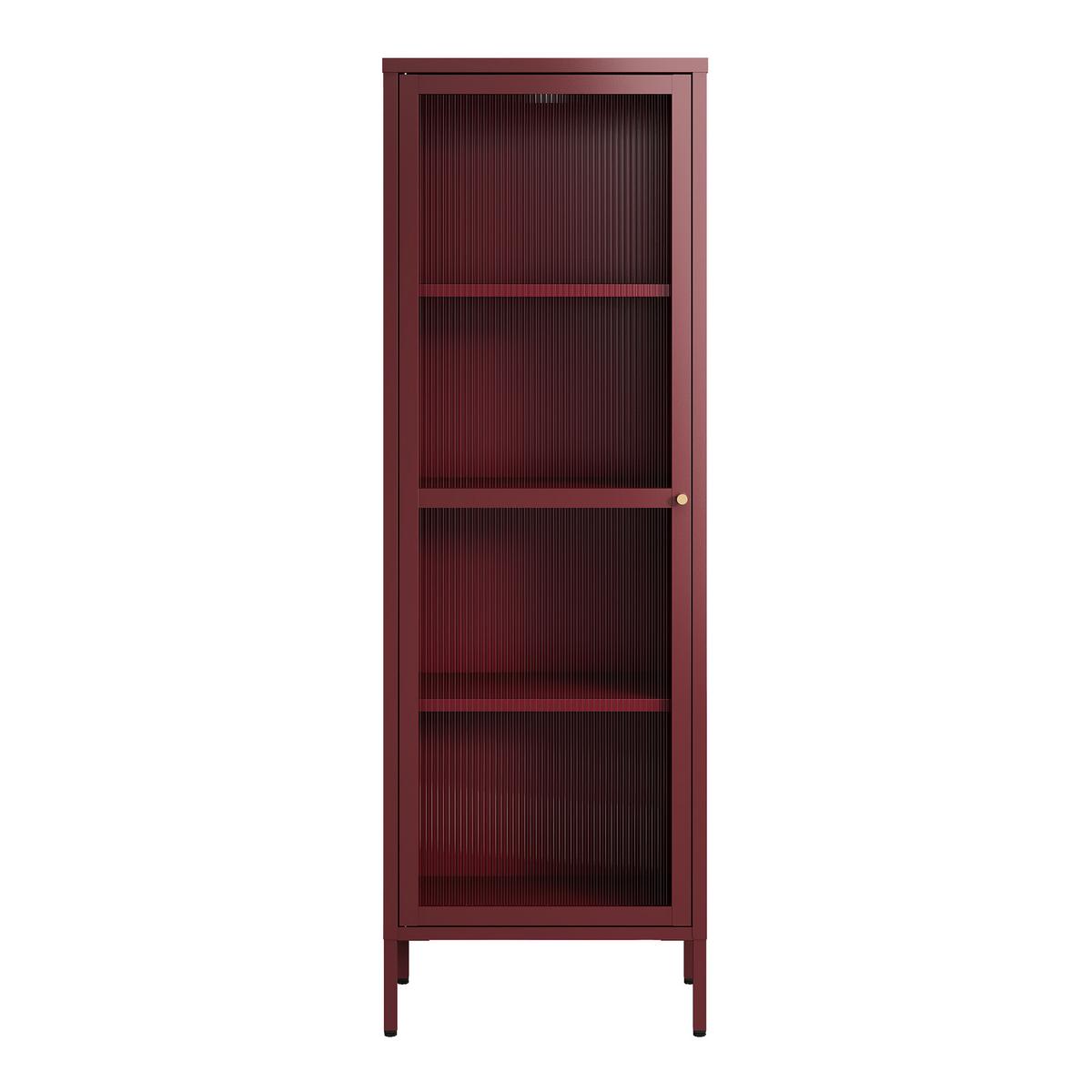 VITRINENSCHRANK Säkylä - Bordeaux, Glas/Metall (50/150/35cm) - [en.casa]