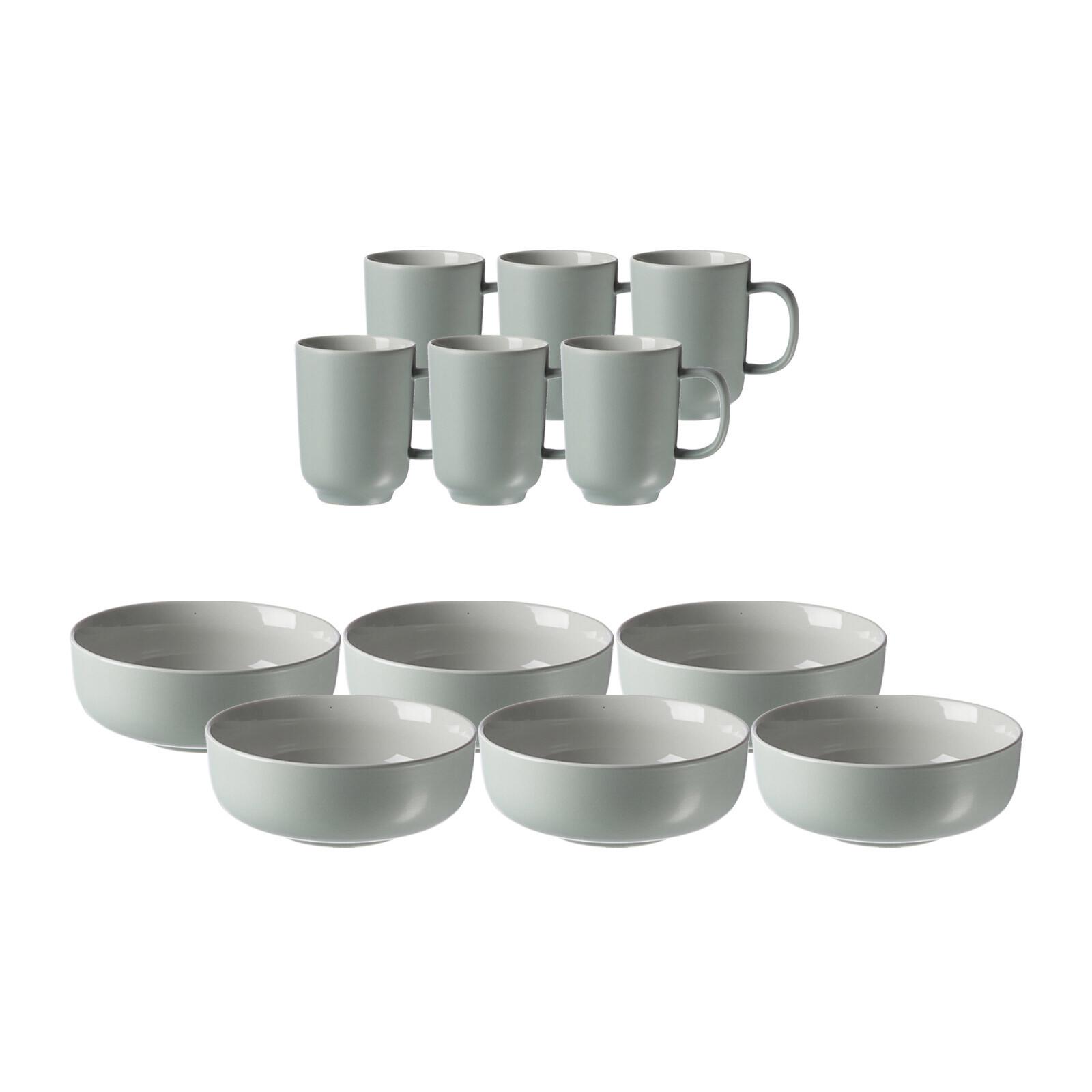 BRUNCHSET Jasper mint 12er Set - Mintgrün, Keramik (2/2/2cm) - Ritzenhoff Breker