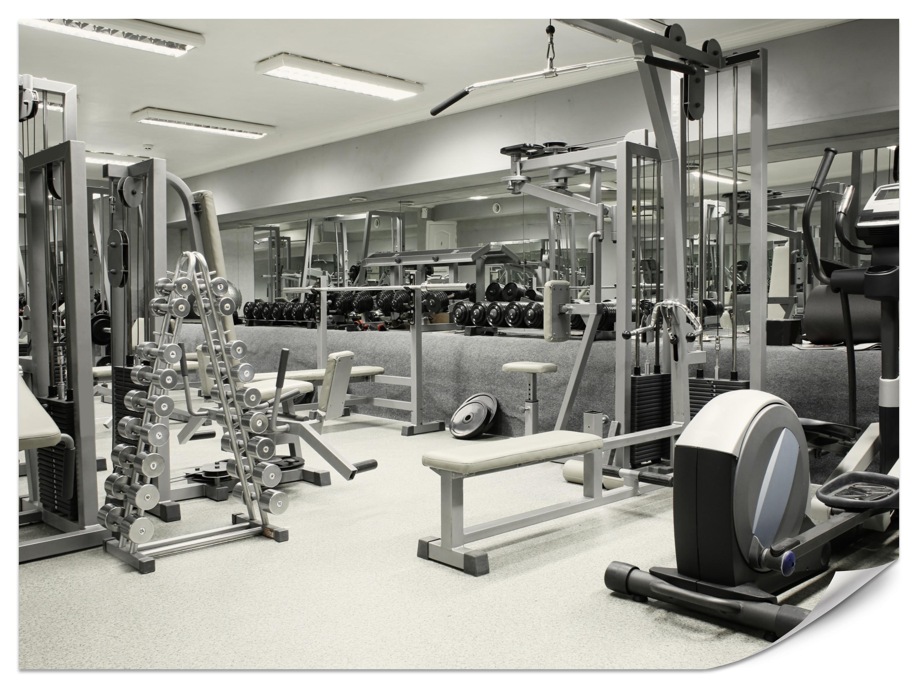 FOTOTAPETE Fitnessstudio Innenraum Equipment Modern Sport 400x280 - Ecru/Creme, Papier (400/280cm) - Muralo