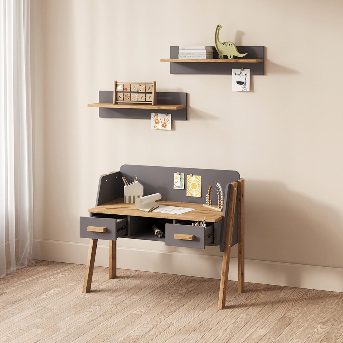 SCHREIBTISCH Mailo Cashmere/Artisan 97 x 80 cm - Kaschmir/Eiche Artisan, Holzwerkstoff (51/97/80cm) - Livinity®