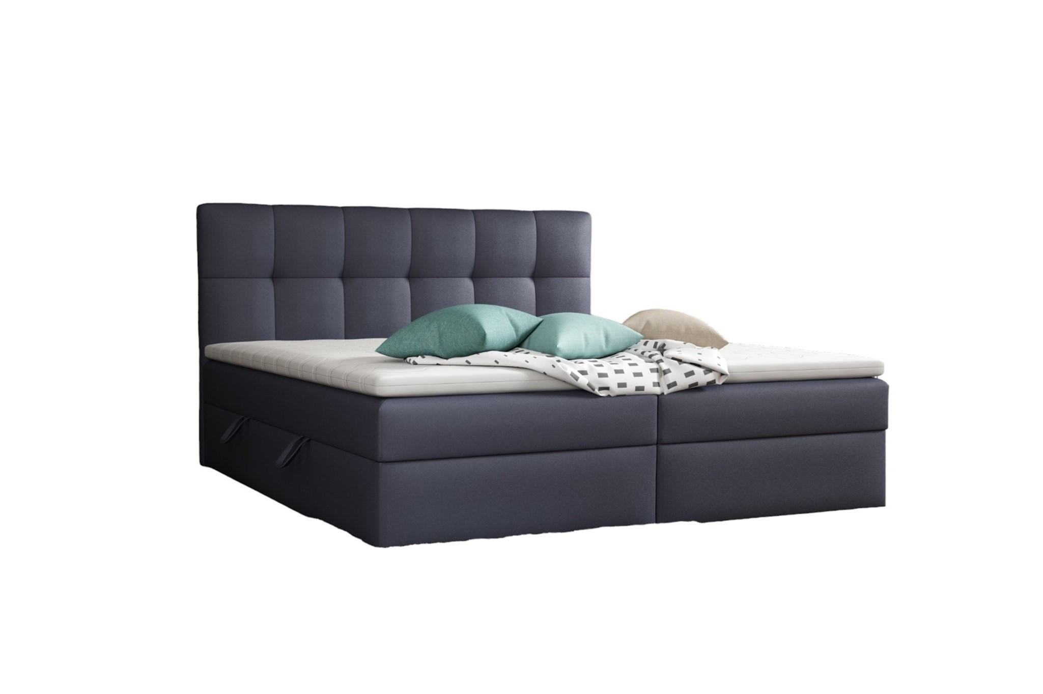 BOXBETT Arturo In Kunstleder Soft - Anthrazit, Holzwerkstoff/Textil (200/200cm) - Fun Möbel