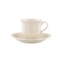 KAFFEETASSE MIT UNTERTASSE Manoir weiß 120 ml - Weiß, Keramik (14.5/8.7/14.5cm) - Villeroy & Boch