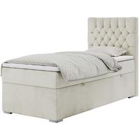 BOXBETT PERA 90/200 Beige Velvet - H4 - Rechts Seite - Beige, Holz/Textil (90/200cm) - MKS