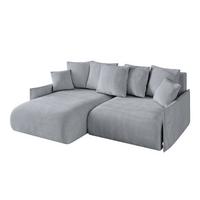 ECKSOFA Ottomane links ONESK-L -v1 216x177x72 Hellgrau Velours - Titanfarben, Holzwerkstoff/Kunststoff (216/177cm) - ALTDECOR