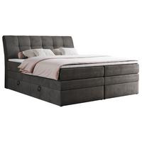 BOXSPRINGBETT GOLD-10 KING 160/200 Dunkelgrau Velvet - H3 - Dunkelgrau, Holz/Textil (160/200cm) - MKS