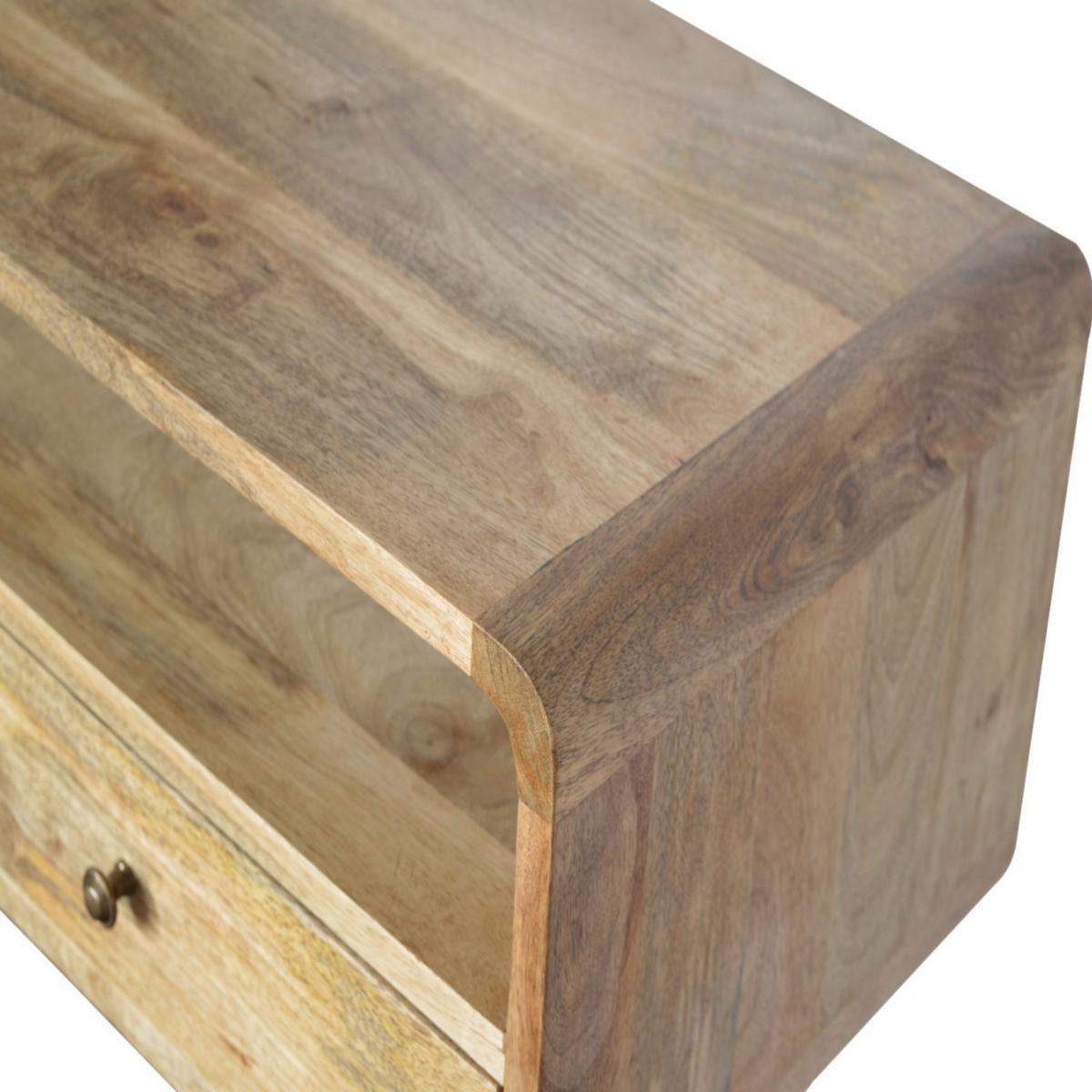 KONSOLE-TISCH in Eichen-Finish, 2 Schublades, 1 Offenes Fach, Beige - Messingfarben/Braun, Holz/Metall (35/90/90cm) - Artisan Furniture