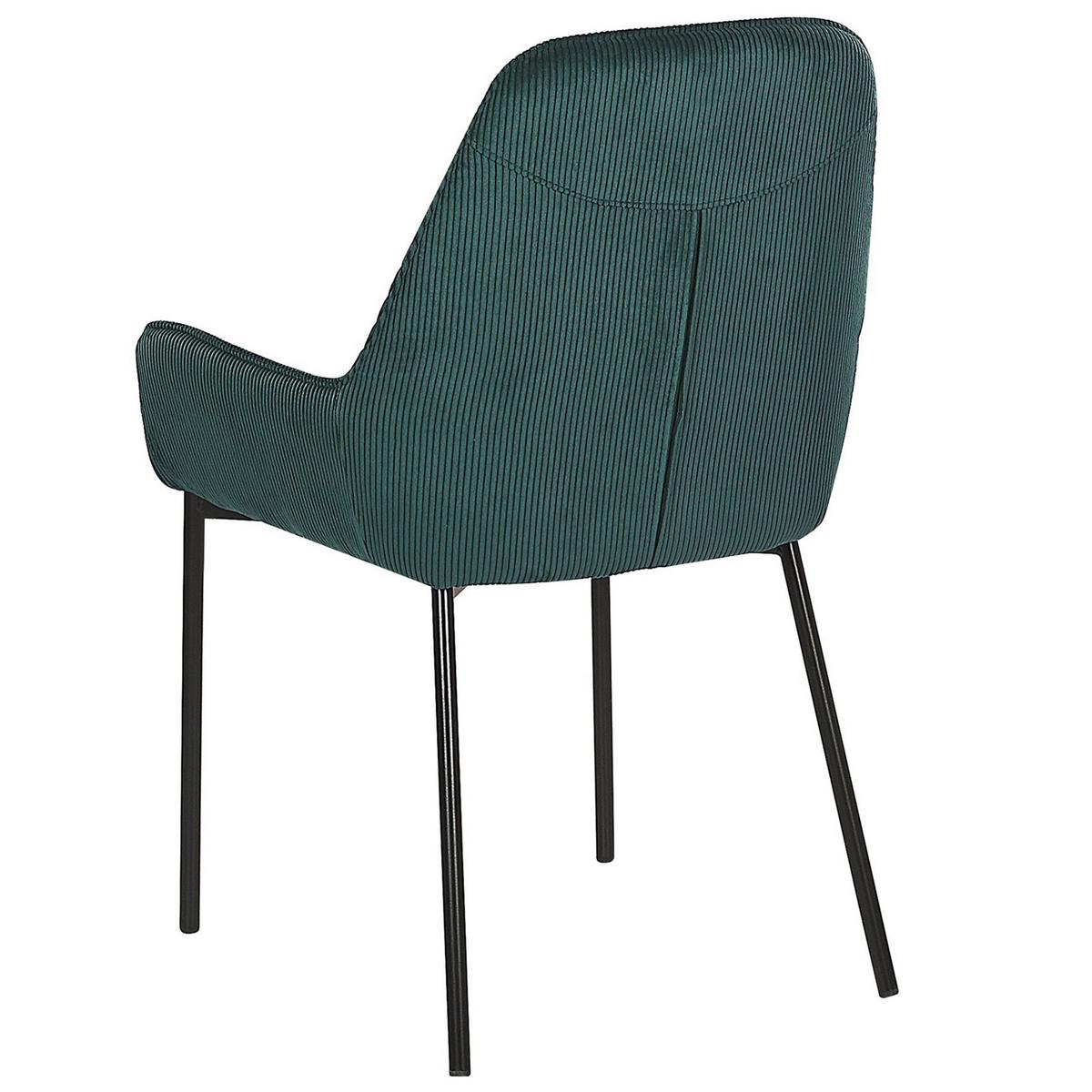 ESSZIMMERSTUHL 2er-Set Cord Grün Loverna - Grün, Textil/Metall (46/89/54cm) - Beliani