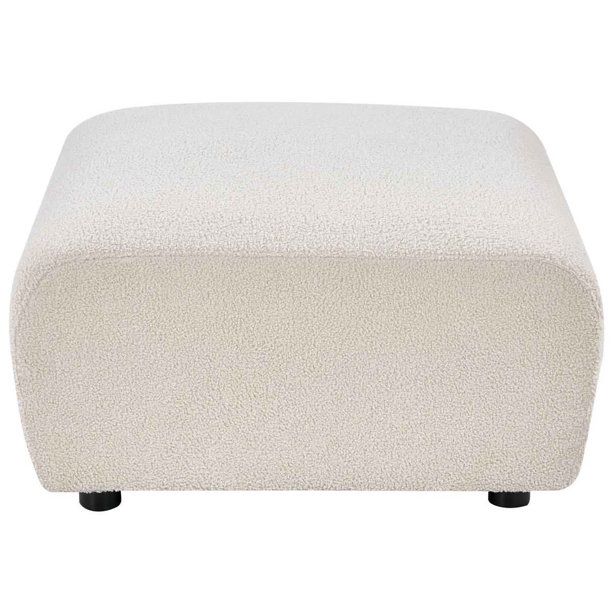 OTTOMANE Bouclé Cremeweiß Kivvik - Creme, Textil (82/41/80cm) - Beliani