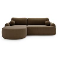 ECKSOFA Aurio Dunkelbraun Links - Dunkelbraun, Holz/Textil (177/261cm) - Graingold
