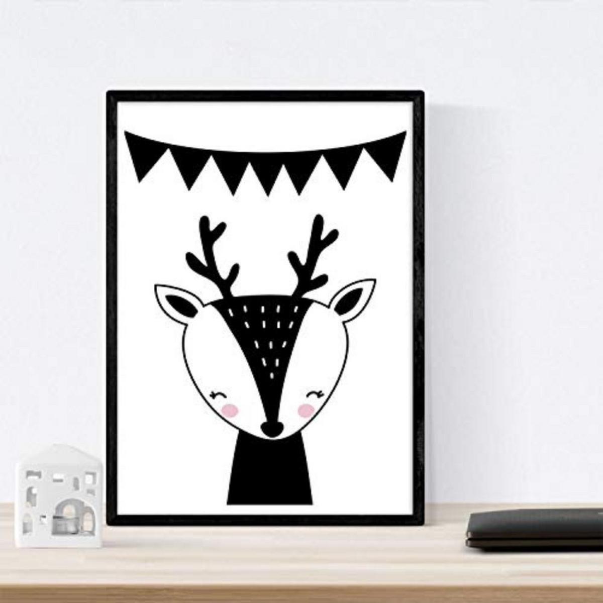 POSTER Set mit 4 „Seien Sie mutig“ Tiere A3 Rahmenlos - Klar, Papier (29.7/3cm) - Nacnic