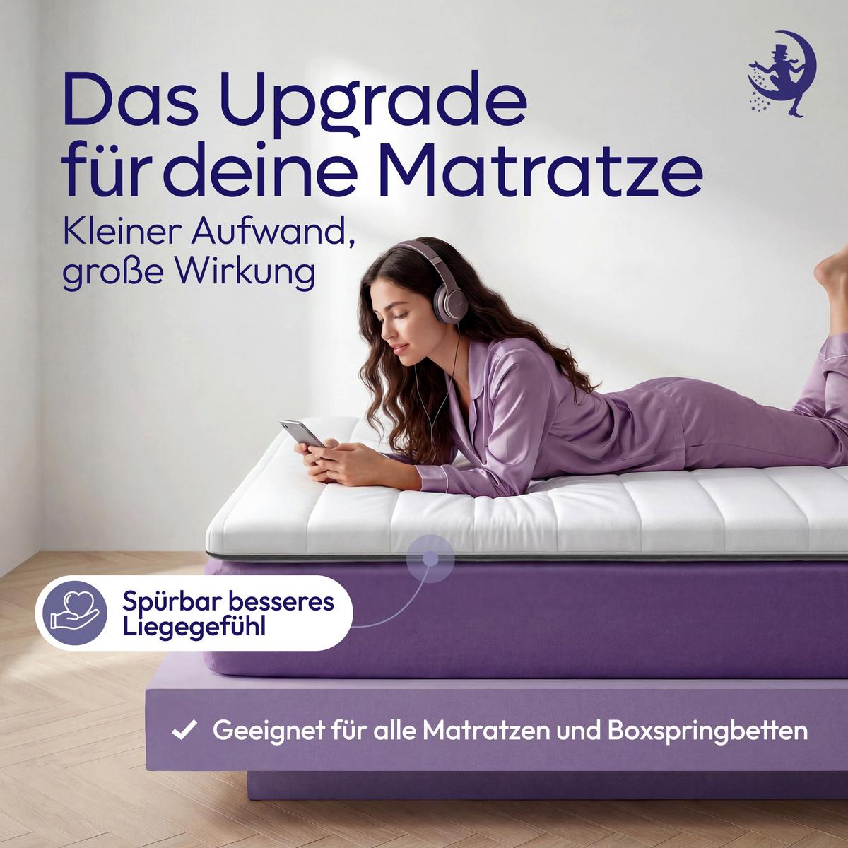 MATRATZENTOPPER KALTSCHAUM 100x190 cm – 5 cm Komfortauflage für harte Matratzen - Weiß, Textil (100/190cm) - Mister Sandman