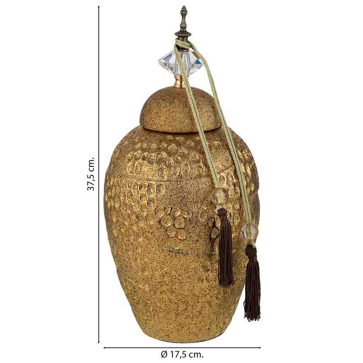 VASE aus Keramik, golden, 18x38cm - Goldfarben, Keramik (37.5cm) - Wanderlust