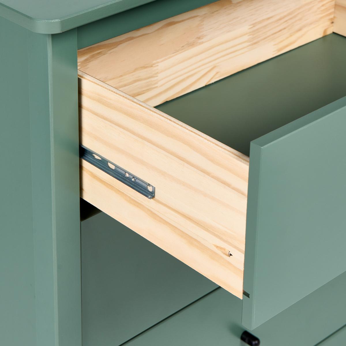 KOMMODE mit 6 Schubladen Kiefernholz Grün Barcaldine - Grün, Holz (130/82/45cm) - Beliani