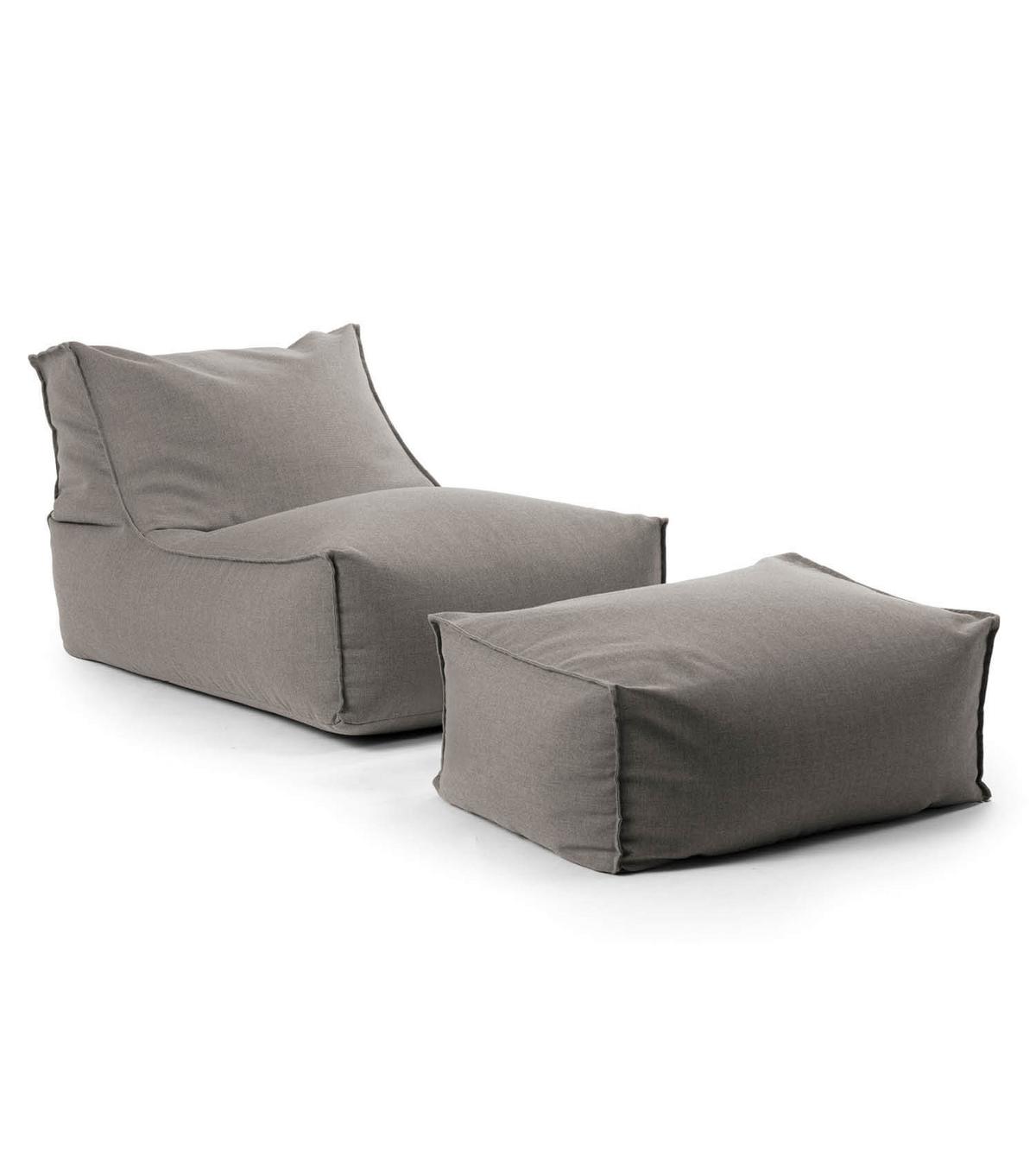 OUTDOOR SITZSACK und Hocker Der Sundowner - Dunkelgrau, Textil (60/65/95cm) - Mokebo