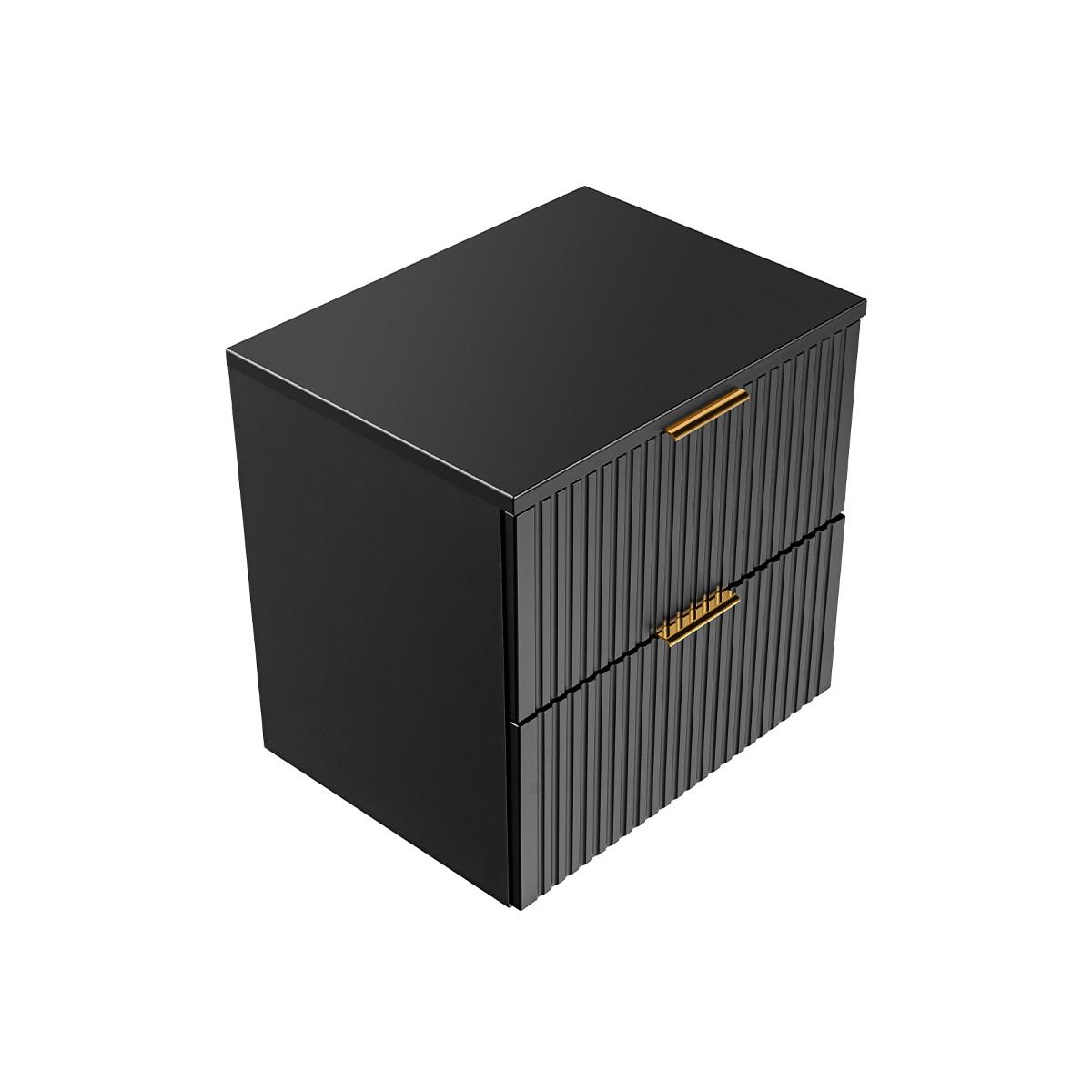 WASCHTISCHUNTERSCHRANK 60.6cm Adriel Mattschwarz - Schwarz, Holzwerkstoff (60.6/59/46cm) - Petits-meubles