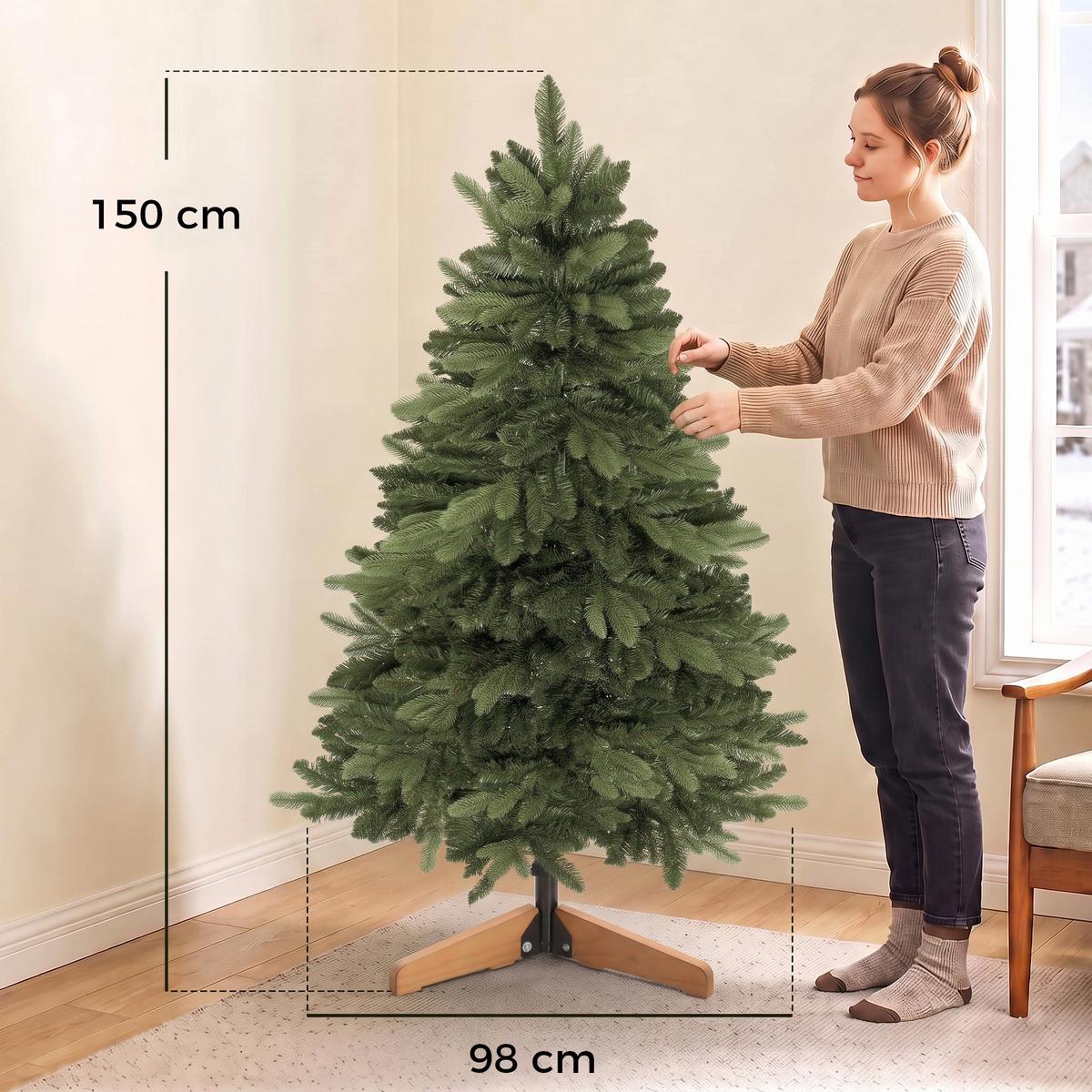WEIHNACHTSBAUM PVC Stahl Grün - Grün, Kunststoff (150cm) - HOMCOM