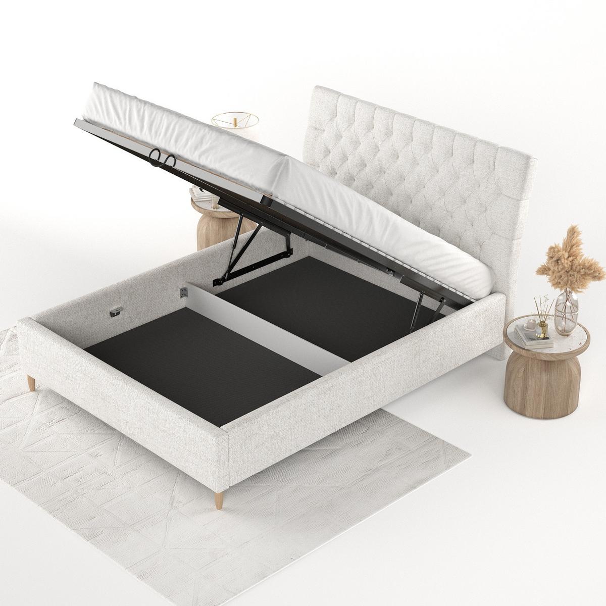 POLSTERBETT Lira 120/200 cm Creme im Neve Stoff - Creme/Naturfarben, Holz/Holzwerkstoff (120/200cm) - AltaBeds
