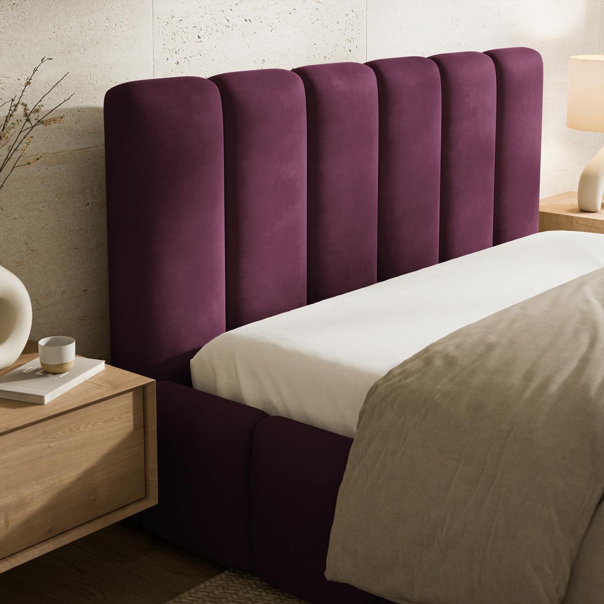 POLSTERBETT RANIS 160x200 cm mit Bettkästen - Violet - Violett, Holz/Textil (160/200cm) - MASSENO