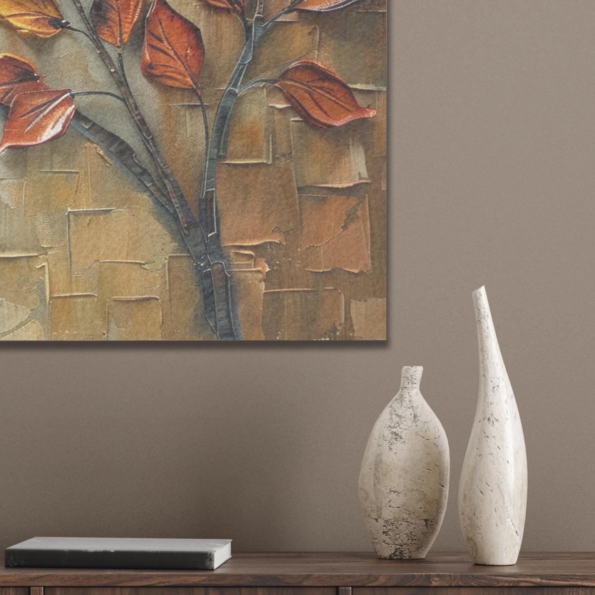 AKUSTIKBILD Baum - Abstrakt - Natur - Kunst Wanddeko 70x50 cm - Goldfarben, Kunststoff (70/50/0.9cm) - MuchoWow