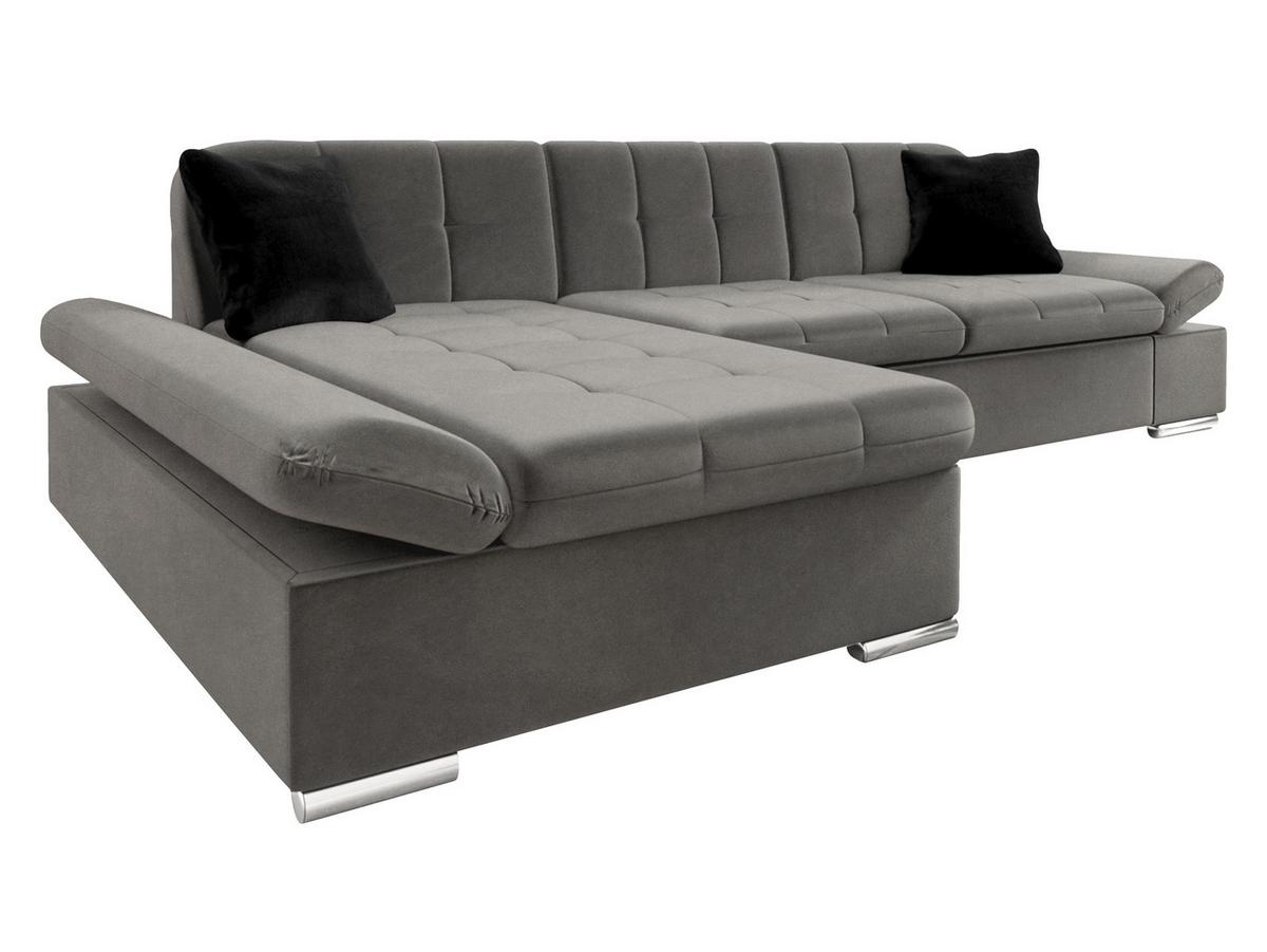 ECKSOFA Montana, Seite: Links - Alufarben/Schwarz, Holz/Textil (278/161cm) - MIRJAN24