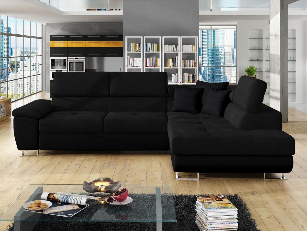 ECKSOFA Cotere, Seite: Rechts - Schwarz, Holz/Textil (270/202cm) - MIRJAN24