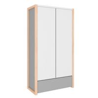 SCHRANK 2 Türen Weiß und grau - Weiß, Holzwerkstoff (100/190/50cm) - Petits-meubles
