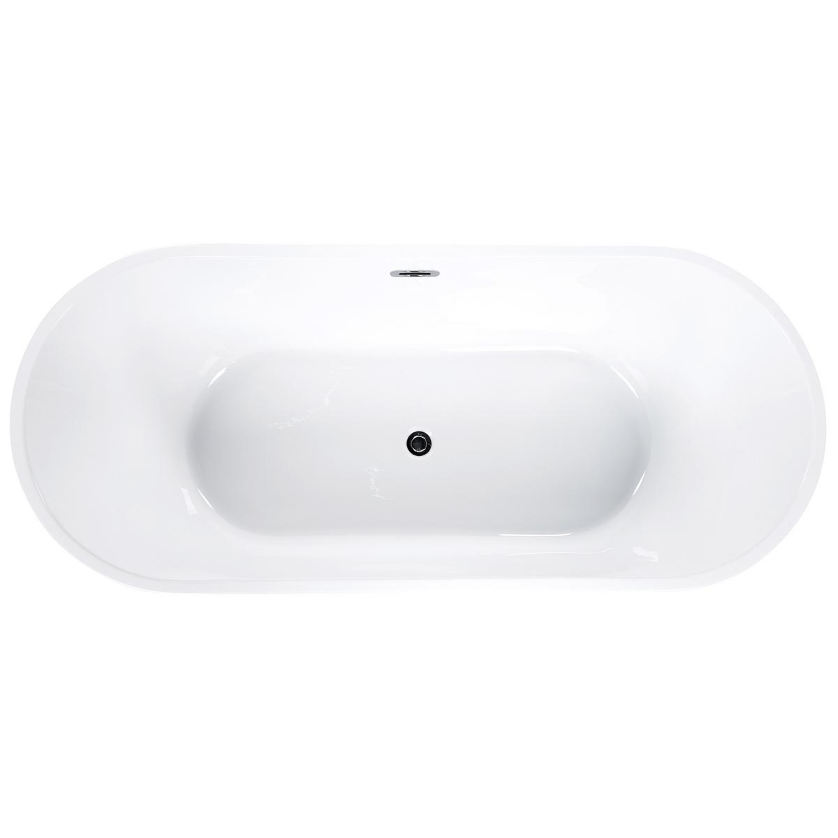 BADEWANNE FREISTEHEND 72/170/59 cm Weiß Havana - Weiß, Kunststoff (73/59/170cm) - Beliani