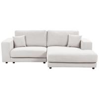 3-SITZER-ECKSOFA cremeweiß rechtsseitig Lofoten - Schwarz/Weiß, Textil (250/190cm) - Beliani