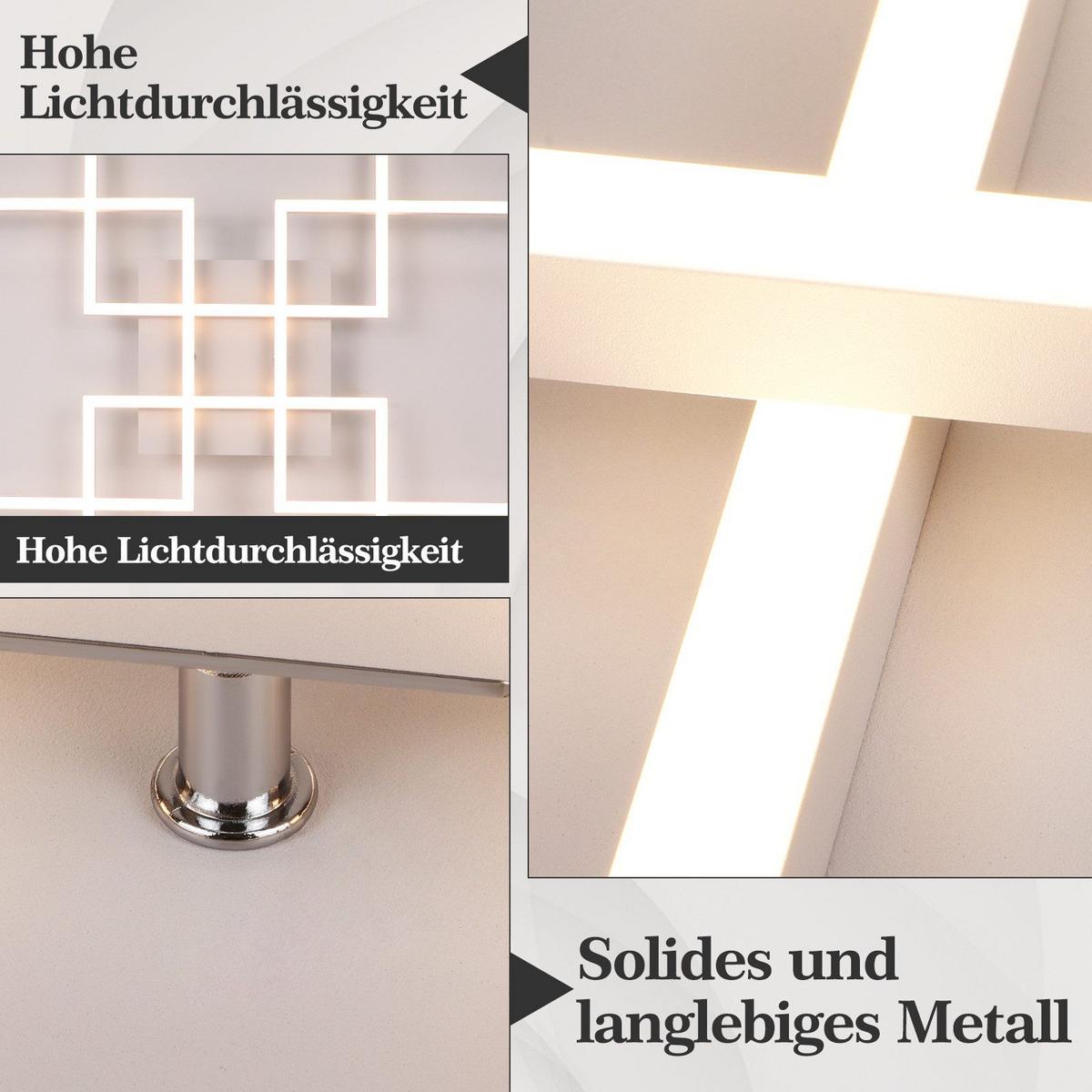 LED-DECKENLEUCHTE Macias 72.4/72.4/7.3cm - Weiß, Metall (72.4/72.4/7.3cm) - Nettlife