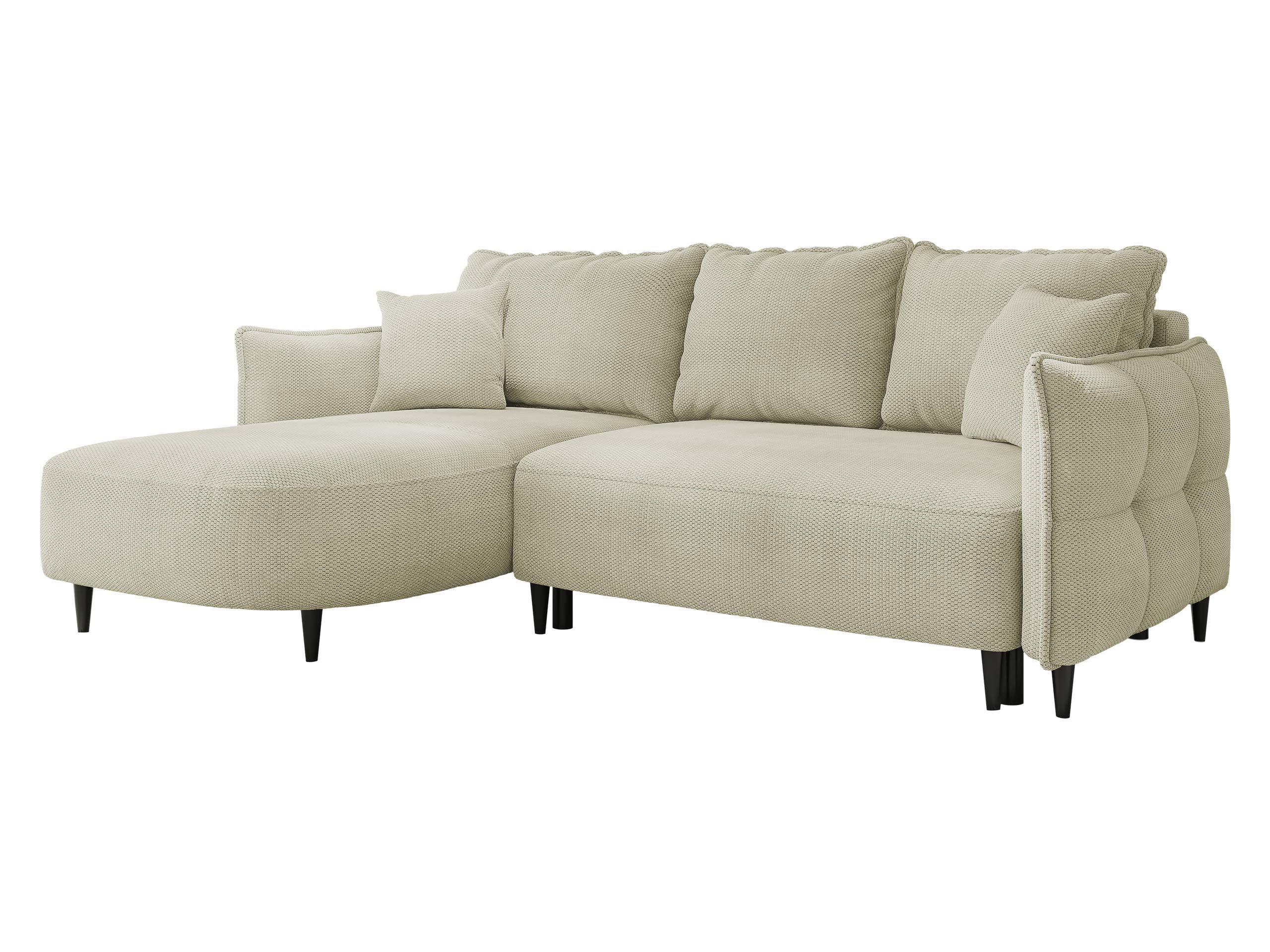 ECKSOFA Sycylia, Seite: Links - Schwarz/Naturfarben, Holz/Textil (244/165cm) - MIRJAN24