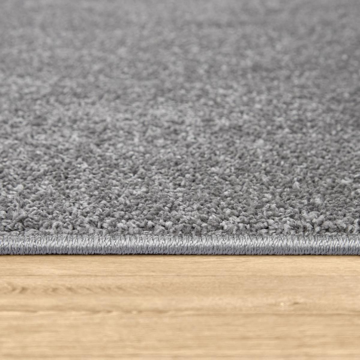 KURZFLORTEPPICH Waschbar, einfarbig, Anthrazit, Ø 120 cm - Anthrazit, Textil (120/120cm) - KADIMA DESIGN