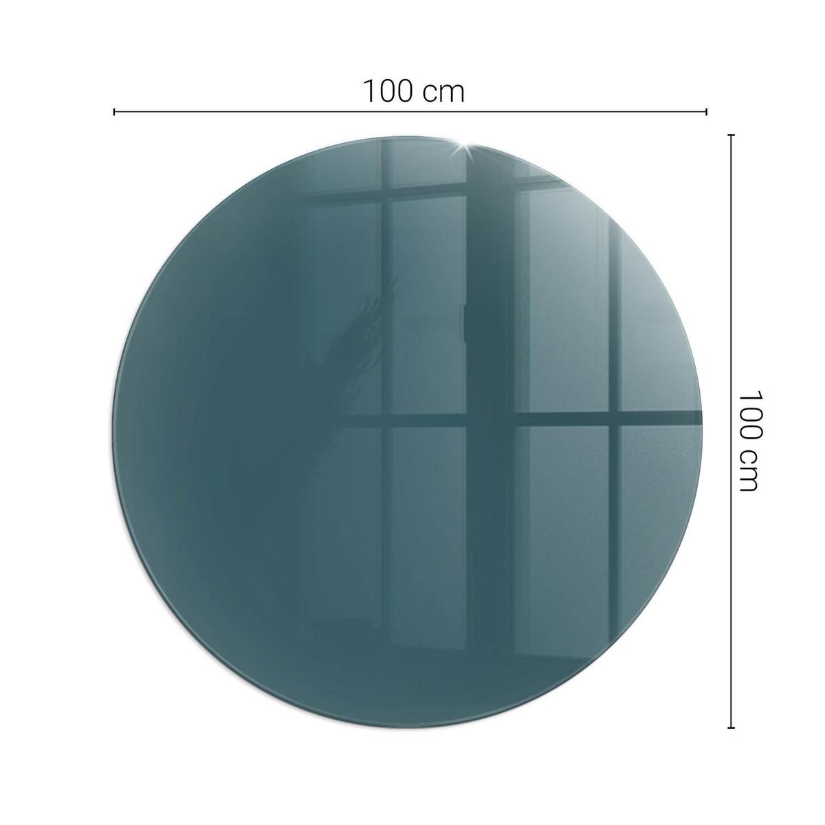 GLASPLATTE für Kamin Ø 100 cm - Türkis, Glas (100/100/0.4cm) - TULUP