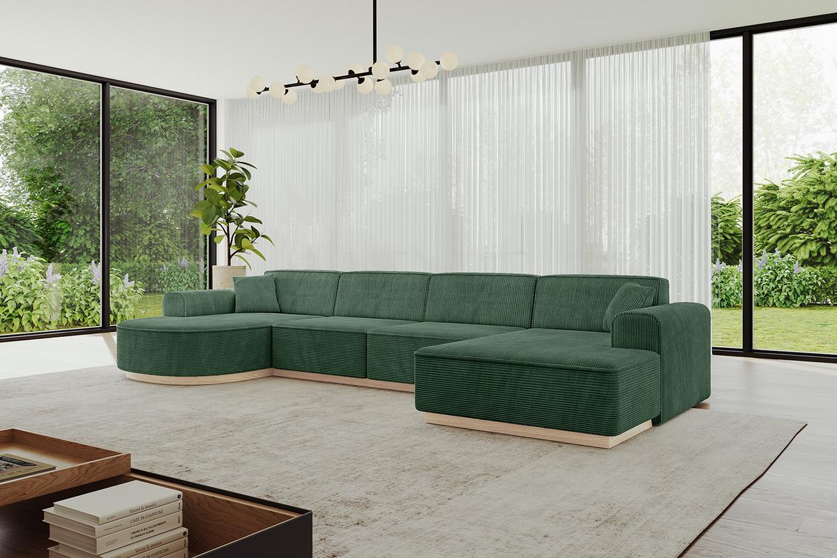 WOHNLANDSCHAFT ARRIO-U2 303x171x83 cm Grün - Grün, Holzwerkstoff/Textil (388/83/171cm) - ALTDECOR
